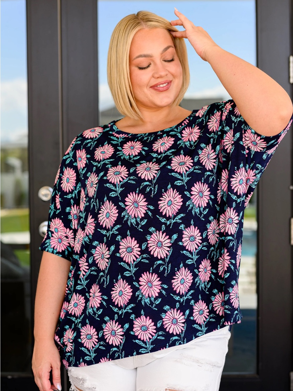 Dear Scarlett Pink Daisy Top